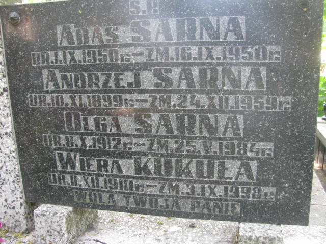  Sarna 1899 Częstochowa - Grobonet - Wyszukiwarka osób pochowanych