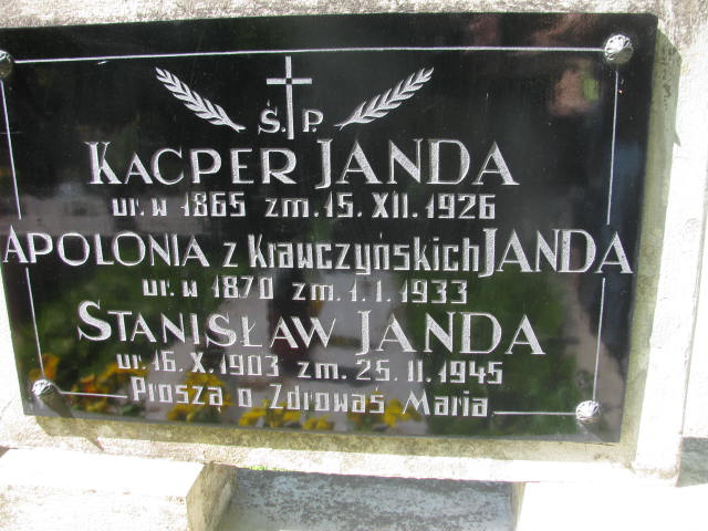  Janda 1865 Częstochowa - Grobonet - Wyszukiwarka osób pochowanych