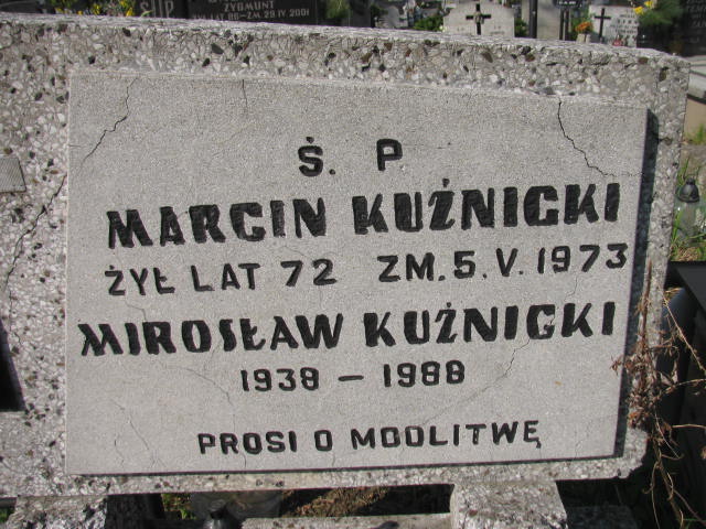 Mirosław Kuźnicki 1938 Częstochowa - Grobonet - Wyszukiwarka osób pochowanych