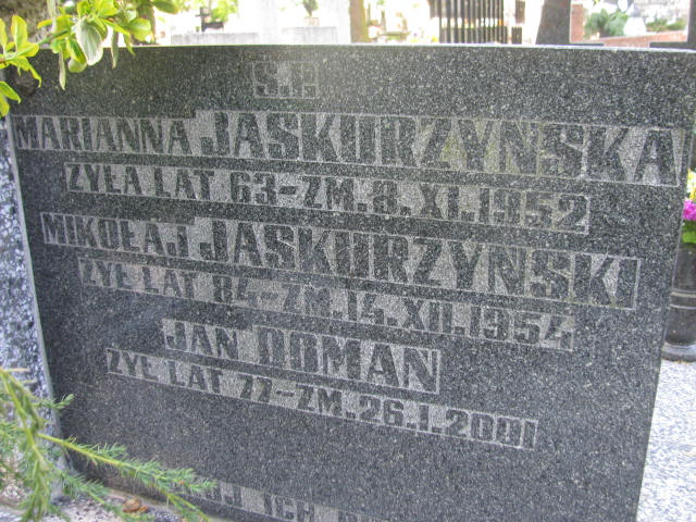  Jaskurzyński Częstochowa - Grobonet - Wyszukiwarka osób pochowanych