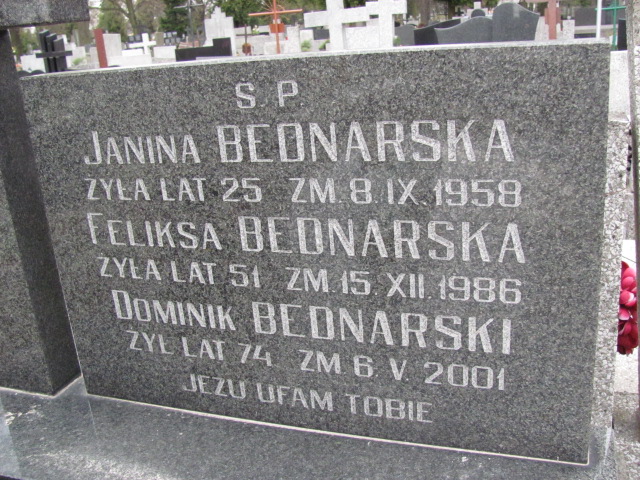  Bednarska 1935 Częstochowa - Grobonet - Wyszukiwarka osób pochowanych