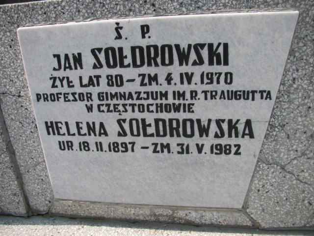  Sołdrowski 1929 Częstochowa - Grobonet - Wyszukiwarka osób pochowanych