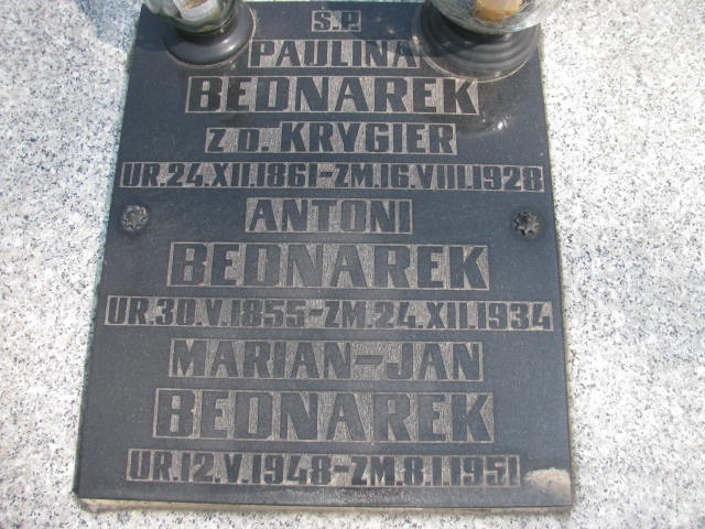  Bednarek 1855 Częstochowa - Grobonet - Wyszukiwarka osób pochowanych