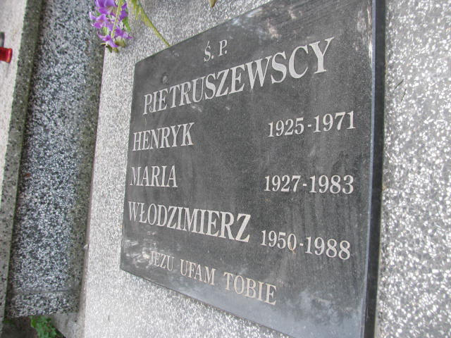 Włodzimierz Pietruszewski 1950 Częstochowa - Grobonet - Wyszukiwarka osób pochowanych