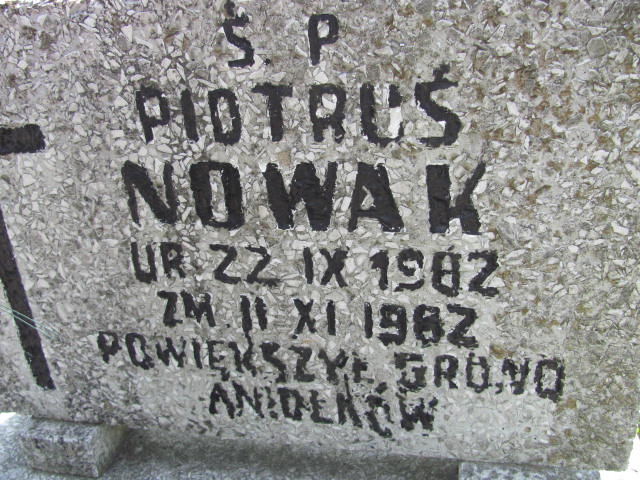 Piotr Nowak 1982 Częstochowa - Grobonet - Wyszukiwarka osób pochowanych
