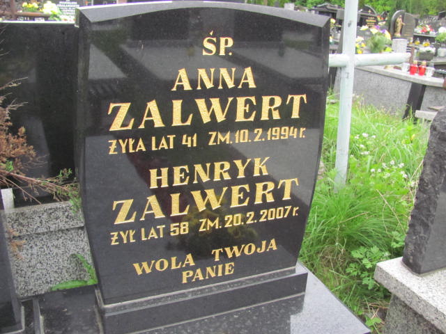 Henryk Zalwert 1949 Częstochowa - Grobonet - Wyszukiwarka osób pochowanych