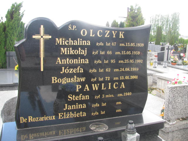  Olczyk 1952 Częstochowa - Grobonet - Wyszukiwarka osób pochowanych