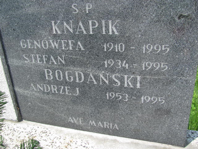 Genowefa Knapik 1910 Częstochowa - Grobonet - Wyszukiwarka osób pochowanych